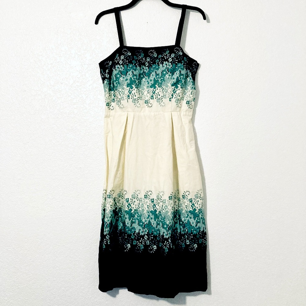 Dressbarn Floral Gradient Sundress (Cream/Brown)
